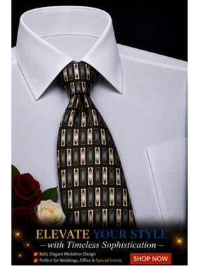 Farentino Ferre Brown Gold Patterned Men's Tie